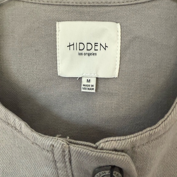 Hidden Los Angeles Cropped Denim Vest NWT Medium Gray - Picture 5 of 6